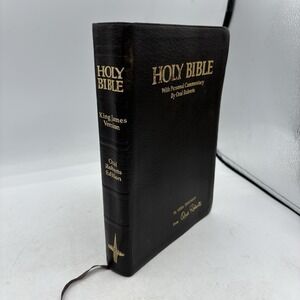Vintage Holy Bible w Personal Comment Oral Roberts King James Black Leather 1981